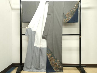 平和屋着物●訪問着　更紗花唐草文　ロング丈　正絹　逸品　CABM5194gh