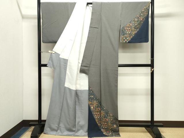 平和屋着物●訪問着　更紗花唐草文　ロング丈　正絹　逸品　CABM5194gh