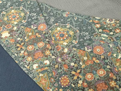 平和屋着物●訪問着　更紗花唐草文　ロング丈　正絹　逸品　CABM5194gh