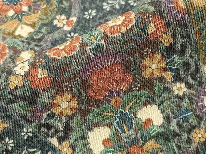 平和屋着物●訪問着　更紗花唐草文　ロング丈　正絹　逸品　CABM5194gh