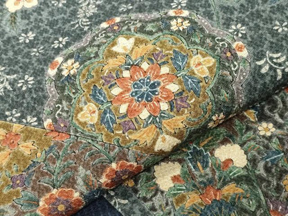 平和屋着物●訪問着　更紗花唐草文　ロング丈　正絹　逸品　CABM5194gh