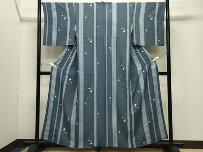 平和屋着物●上質な小紋　絞り　独楽　正絹　逸品　CABM5195gh