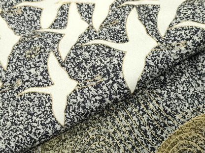 平和屋着物●訪問着　群鶴文　たたき染め　金彩　三越扱い　ロング丈　正絹　逸品　CABM5199gh
