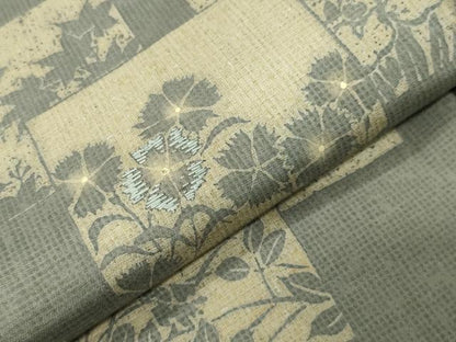 平和屋着物●本場縞大島紬　訪問着　染大島　刺繍　色紙重ね花文　正絹　逸品　CABM5209gh