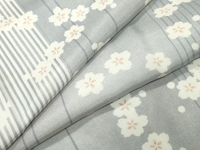 平和屋着物●長襦袢　無双仕立て　舞桜文　暈し染め　正絹　逸品　CABM5211gh