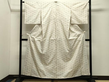 平和屋着物●本場大島紬　白大島　7マルキ　麻の葉文様　正絹　逸品　CABM5236gh