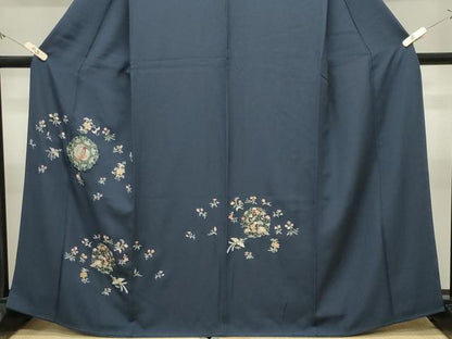 平和屋着物●訪問着　総刺繍　鳳凰花唐草文　金糸　正絹　逸品　CABM5239gh