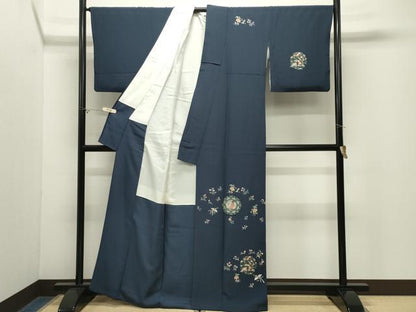 平和屋着物●訪問着　総刺繍　鳳凰花唐草文　金糸　正絹　逸品　CABM5239gh