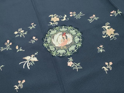 平和屋着物●訪問着　総刺繍　鳳凰花唐草文　金糸　正絹　逸品　CABM5239gh