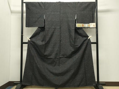 平和屋着物●塩沢紬　花唐草文　ますいわ屋扱い　証紙付き　正絹　逸品　CABM5243gh