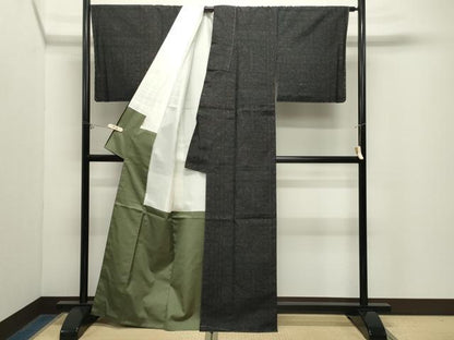 平和屋着物●塩沢紬　花唐草文　ますいわ屋扱い　証紙付き　正絹　逸品　CABM5243gh