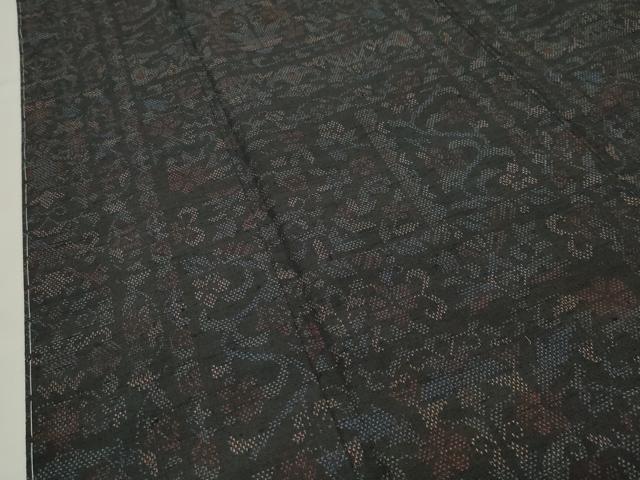 平和屋着物●塩沢紬　花唐草文　ますいわ屋扱い　証紙付き　正絹　逸品　CABM5243gh