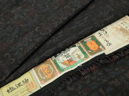 平和屋着物●塩沢紬　花唐草文　ますいわ屋扱い　証紙付き　正絹　逸品　CABM5243gh