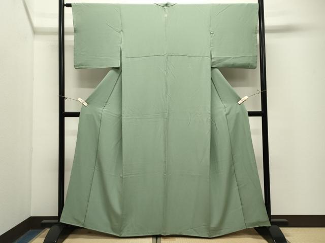 平和屋着物●上質な色無地　柳染色　正絹　逸品　CABM5251gh