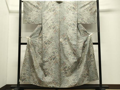 平和屋着物●本場大島紬　9マルキ　総絣　尾長鳥花文　さが美扱い　正絹　逸品　CABM5252gh