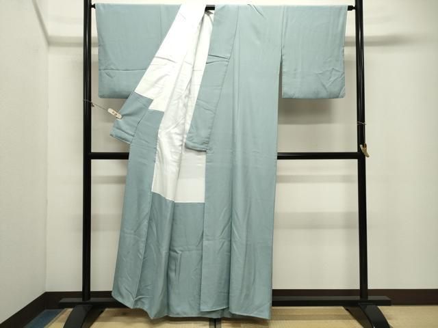 平和屋着物●上質な色無地　秘色色　正絹　逸品　CABM5258gh