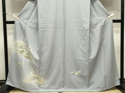 平和屋着物●訪問着　作家物　風景松竹梅文　暈し染め　正絹　逸品　CABM5264gh