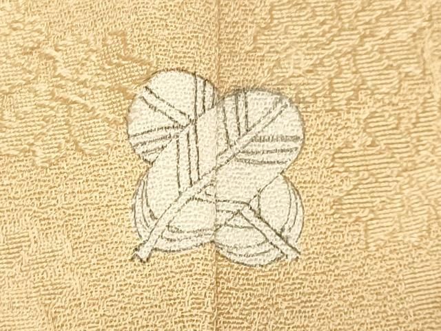 平和屋着物●上質な色無地　舞花地紋　卵色　正絹　逸品　CABM5274gh