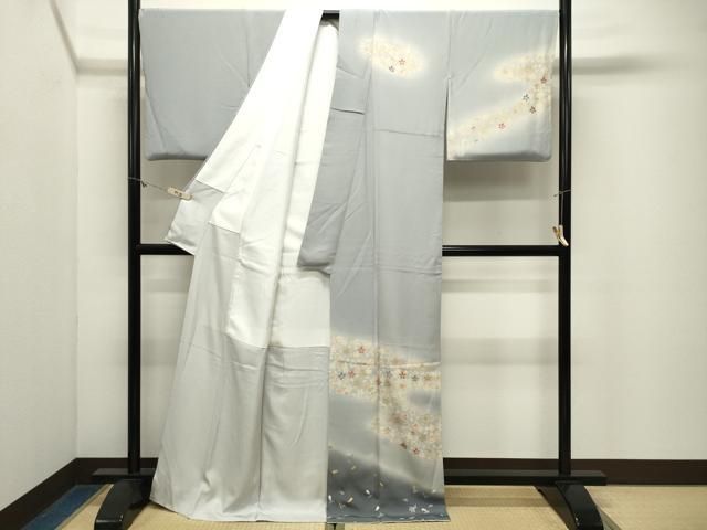 平和屋着物●訪問着　舞桜文　暈し染め　金彩　正絹　逸品　CABM5281gh