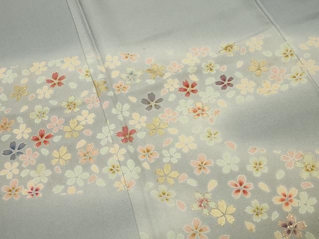 平和屋着物●訪問着　舞桜文　暈し染め　金彩　正絹　逸品　CABM5281gh