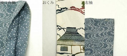 平和屋着物●人間国宝・南部芳松の息子 伝統工芸伝承者彫刻・南部幸雄　型染　訪問着　風景文　鬼しぼ縮緬　正絹　逸品　CABM5282gh