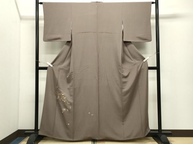 平和屋着物●訪問着　総刺繍　雲取り花文　金糸　正絹　逸品　CABM5290gh