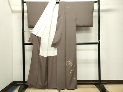 平和屋着物●訪問着　総刺繍　雲取り花文　金糸　正絹　逸品　CABM5290gh