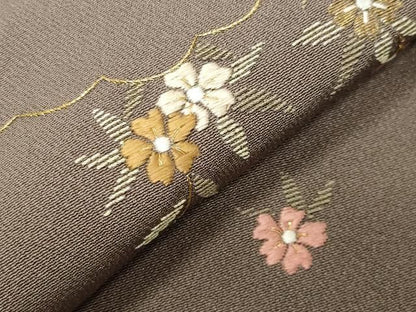 平和屋着物●訪問着　総刺繍　雲取り花文　金糸　正絹　逸品　CABM5290gh