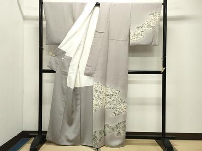平和屋着物●訪問着　型染め　草木文　暈し染め　正絹　逸品　CABM5291gh