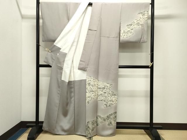 平和屋着物●訪問着　型染め　草木文　暈し染め　正絹　逸品　CABM5291gh