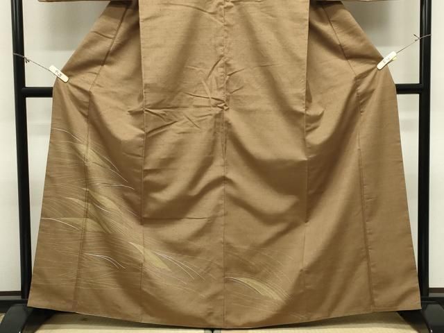 平和屋着物●訪問着　紬地　刺繍　立波文　正絹　逸品　CABM5293gh