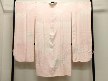 平和屋着物●振袖用長襦袢　無双仕立て　貝桶花地紋　暈し染め　正絹　逸品　CABM5299gh