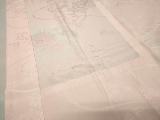 平和屋着物●振袖用長襦袢　無双仕立て　貝桶花地紋　暈し染め　正絹　逸品　CABM5299gh