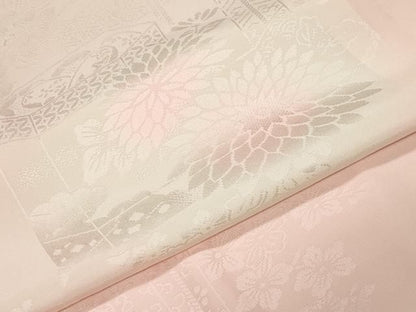 平和屋着物●振袖用長襦袢　無双仕立て　貝桶花地紋　暈し染め　正絹　逸品　CABM5299gh
