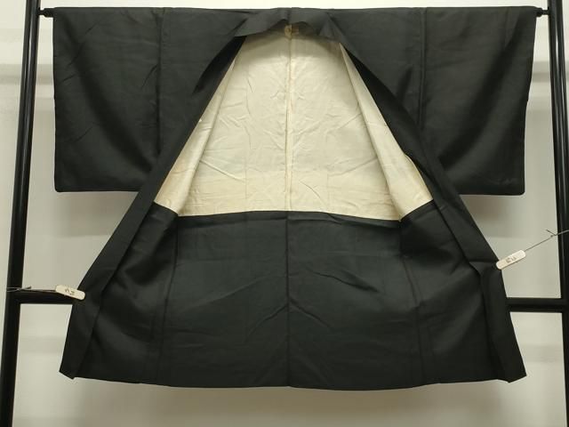 平和屋着物●男性　黒紋付　羽織セット　正絹　逸品　CABM5301gh
