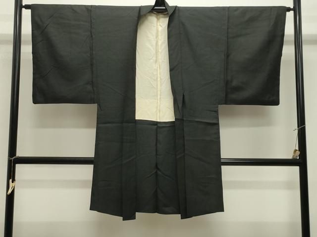 平和屋着物●男性　黒紋付　羽織セット　正絹　逸品　CABM5301gh