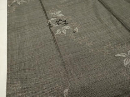 平和屋着物●本場大島紬　9マルキ　泥染め　草花文　栄サチ作　証紙付き　正絹　逸品　CABM5302gh