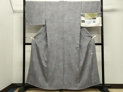 平和屋着物●京友禅作家　木村勝美　小紋　蒔蝋染　霞文　証紙付き　正絹　逸品　未使用　CABM5304gh