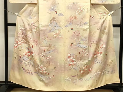 平和屋着物●訪問着　人物風景文　暈し染め　正絹　逸品　CABM5318gh