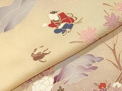 平和屋着物●訪問着　人物風景文　暈し染め　正絹　逸品　CABM5318gh