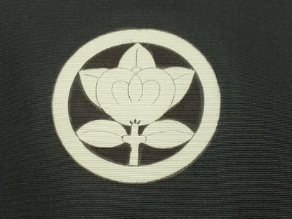 平和屋着物●男性　黒紋付　正絹　逸品　CABM5326gh