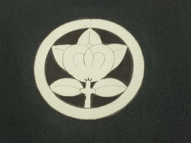 平和屋着物●男性　黒紋付　正絹　逸品　CABM5326gh