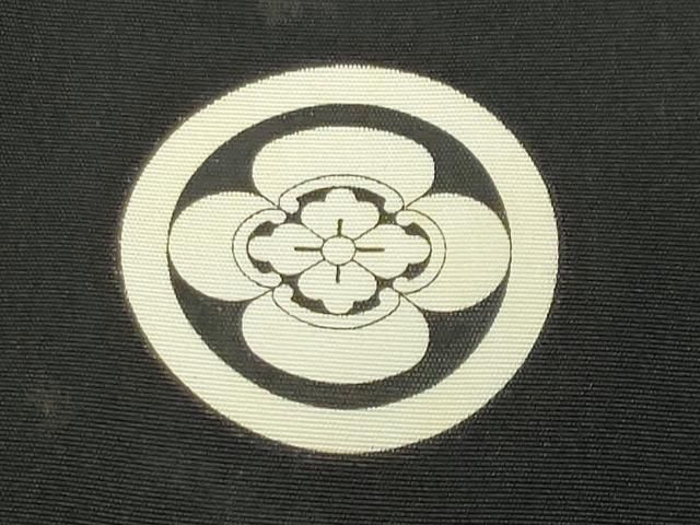 平和屋着物●男性　黒紋付　羽織セット　正絹　逸品　CABM5328gh