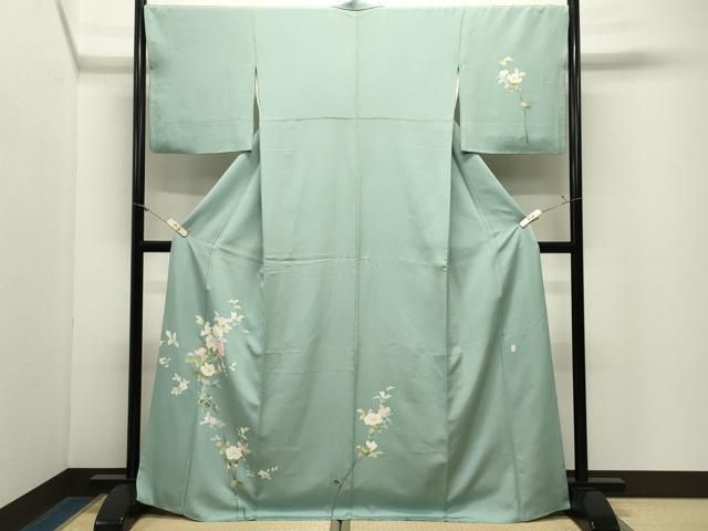 平和屋着物●本加賀友禅作家　南克治　訪問着　枝花文　正絹　逸品　CABM5330gh