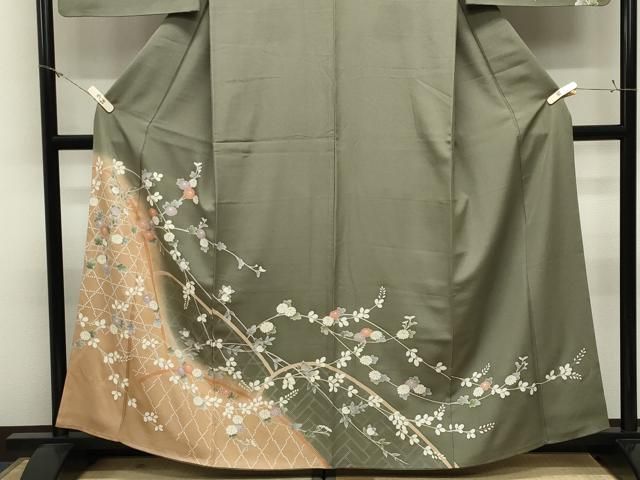 平和屋着物●訪問着　籬花文　暈し染め　金彩　正絹　逸品　CABM5332gh