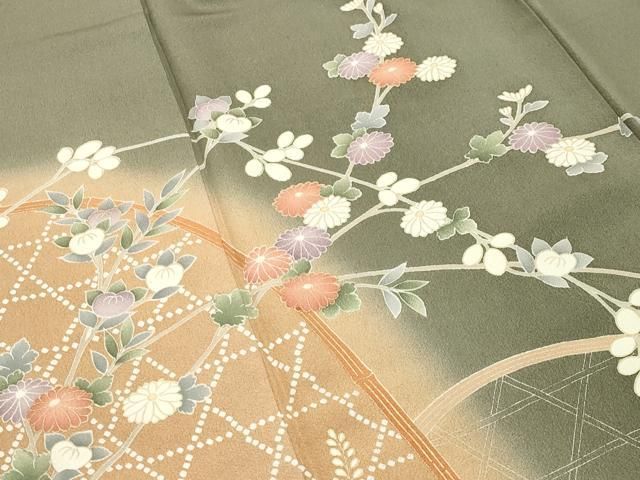 平和屋着物●訪問着　籬花文　暈し染め　金彩　正絹　逸品　CABM5332gh