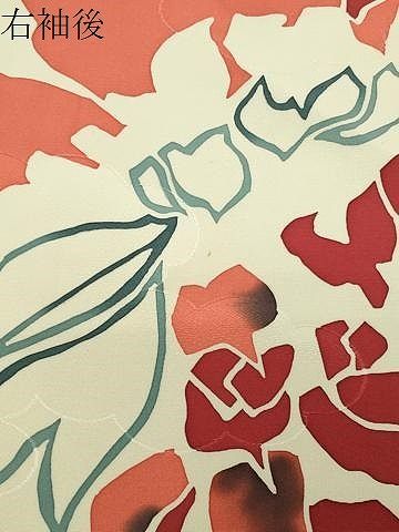 平和屋着物●上質な小紋　舞花文　正絹　逸品　CABM5333gh