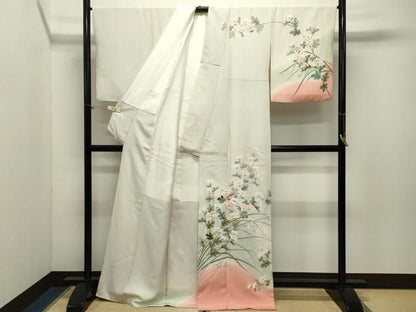 平和屋着物●訪問着　友禅　作家物　草花文　暈し染め　正絹　逸品　CABM5335gh