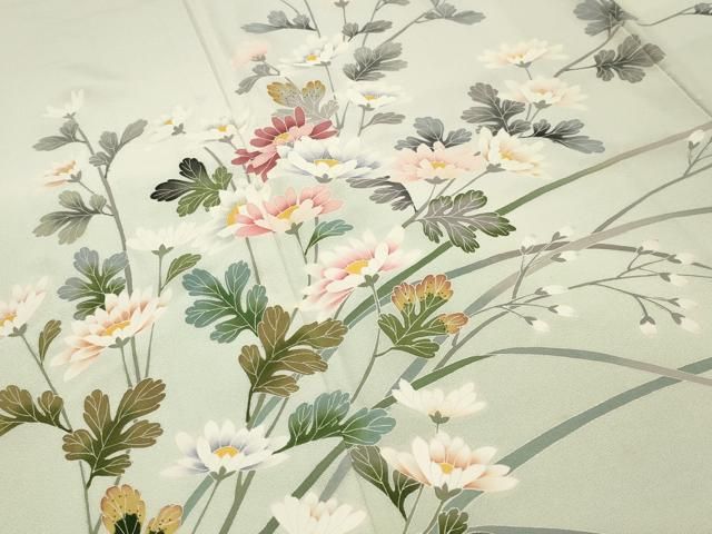 平和屋着物●訪問着　友禅　作家物　草花文　暈し染め　正絹　逸品　CABM5335gh