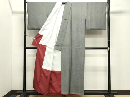 平和屋着物●江戸小紋　鮫小紋柄　黒地　正絹　逸品　CABM5336gh
